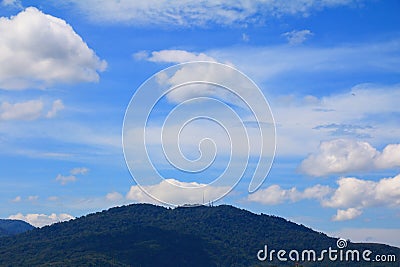 blue sky with cloud and mountain of nature vivid beautiful Stock Photo