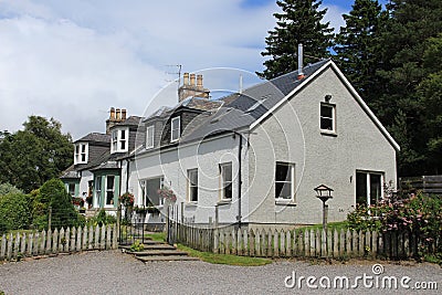 Detached house in the village Braemar in Scotland. Stock Photo