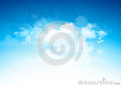 Blue sky and clouds Vector Illustration