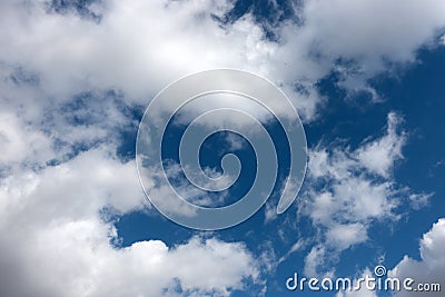 Blue sky with clouds closeup Stock Photo