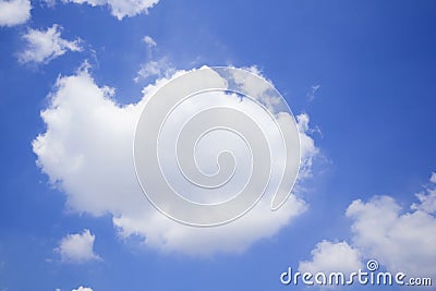 Blue sky with clouds many cubes Stock Photo