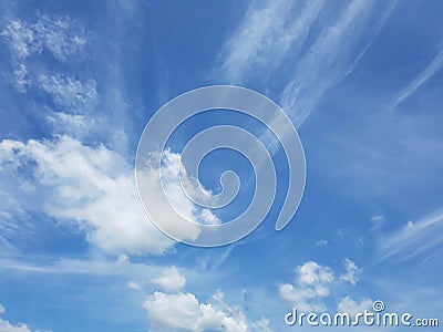 Blue sky and clouds in summer background Stock Photo