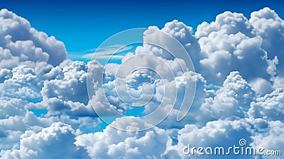 Blue Sky with Clouds Texture. Generative ai Cartoon Illustration