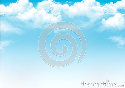 Blue sky with clouds. Vector Illustration