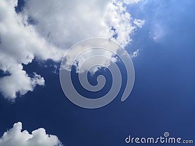 Blue Sky and white clouds background. Stock Photo