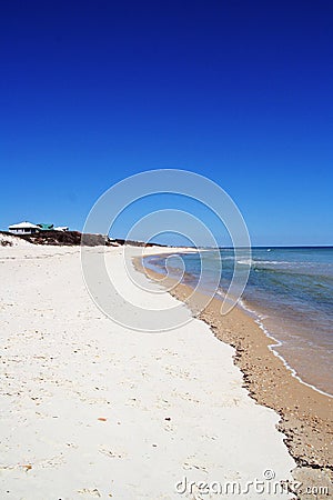 Blue sky and empty beach Stock Photo