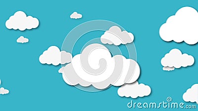 Blue Sky Full of Clouds Moving Right To Left. Cartoon Sky Animated  Background. Flat Animation Stock Video - Video of left, computer: 173495951