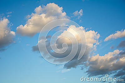 Blue sky and lots small clouds pattern Stock Photo