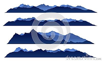 Blue sky mountain view set vector design Vector Illustration