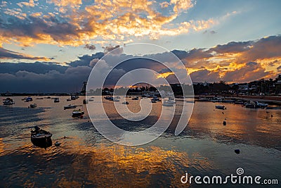 Blue sky and natural white clouds on sunset day. Blue sky with clouds. amazing sunset Editorial Stock Photo