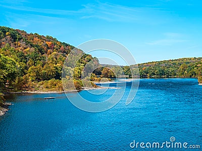 Blue Sky Over the Delaware Stock Photo