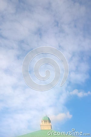 Blue Sky Over Shopping Mall Stock Photo