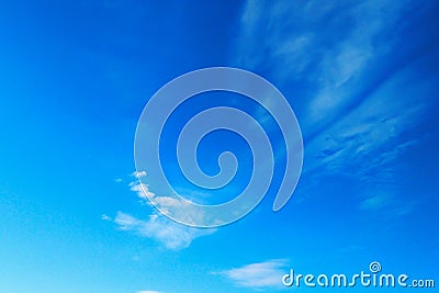 Blue sky with rare clouds, summer Stock Photo