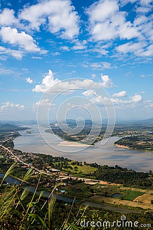 Blue sky and river from viewpoint Stock Photo