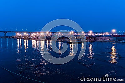 Evening time at bank of ganga river at sangam pryag allahabad Editorial Stock Photo