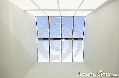 Blue sky and skylight window Stock Photo