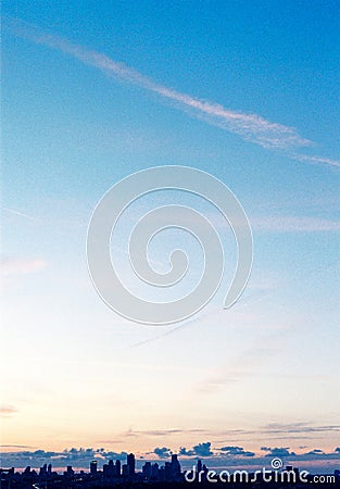 Blue Sky with some different clouds Stock Photo