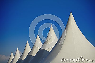 Three angles of roofs Stock Photo