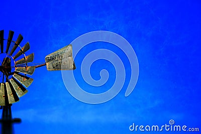 Blue Sky Vintage Windmill Abstract Background Stock Photo
