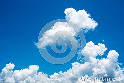 Blue sky and white cloud. Sunny day. Stock Photo