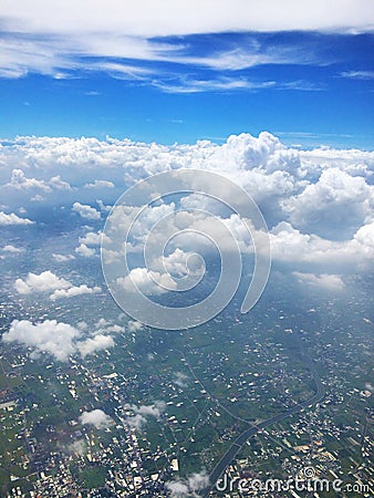 Blue sky and white clouds Stock Photo