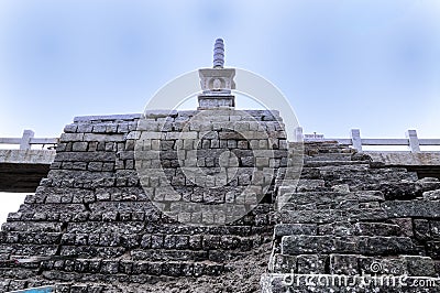 Buddha, sculpture,, boat, cross-sea bridge, artificial cross-sea bridge, artificial bridge, bridge construction, bridge technology Stock Photo