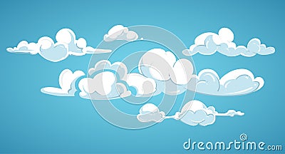 Blue sky and white clouds vector illustration Vector Illustration