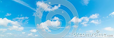 Blue sky with small white clouds Stock Photo