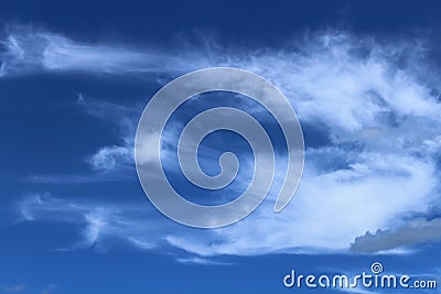 Blue sky wind blows clouds texture Stock Photo