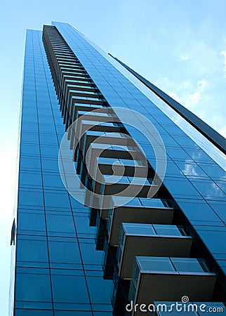 Blue skyscraper vertical Stock Photo