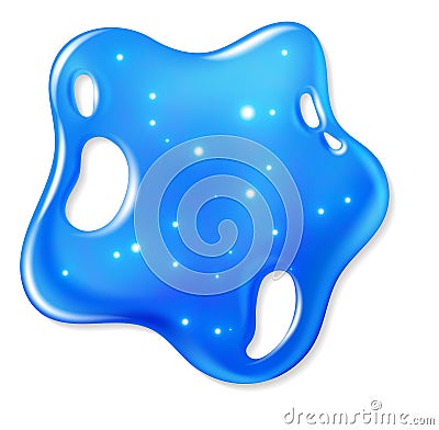 Blue slime glitter. Creative splash. Artistic element Vector Illustration