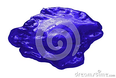 Blue slime toy blot studio isolated on white Stock Photo