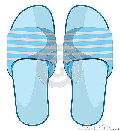 Blue slippers, icon Vector Illustration