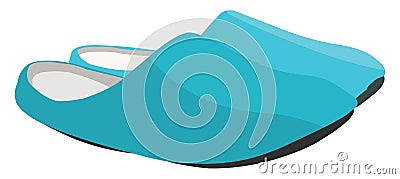 Blue slippers, icon Vector Illustration