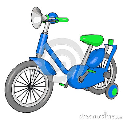 Blue small bike, illustration, vector Vector Illustration