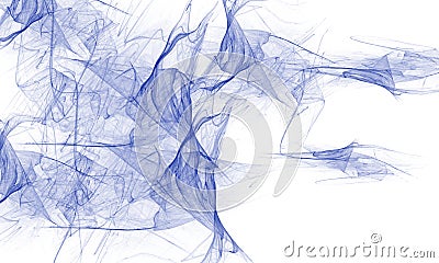 Blue Smoke Abstract on White Background Stock Photo