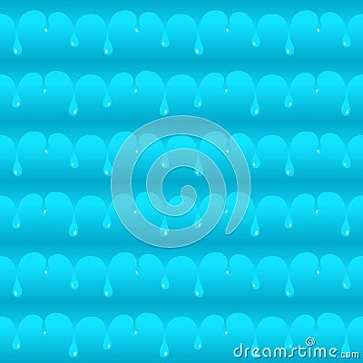 Blue smooth water drops seamless vector texture or pattern Vector Illustration