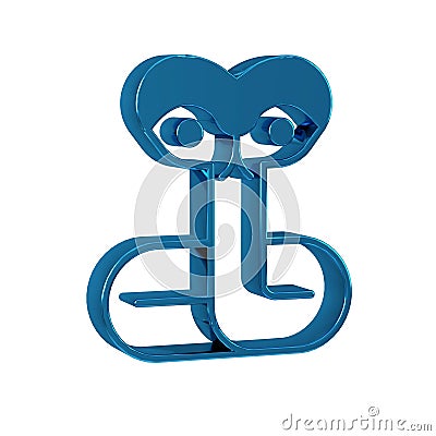 Blue Snake icon isolated on transparent background. Stock Photo