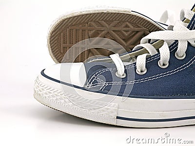 Blue sneakers Stock Photo