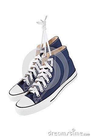 Blue sneakers Stock Photo