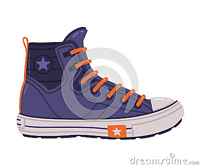 Blue Sneakers or Trainers as Shoe and Casual Footwear Vector Illustration Vector Illustration