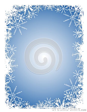 Blue Snowflake Background Cartoon Illustration