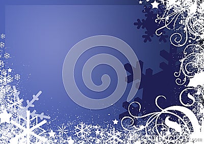 Blue Snowflake Background Stock Photo