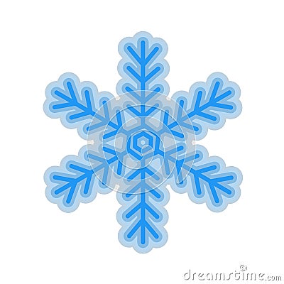 Blue snowflake crystal on white background Stock Photo