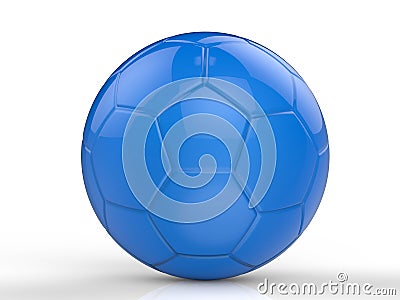 Blue soccer ball Stock Photo