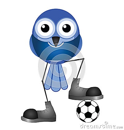 Blue soccer player Vector Illustration