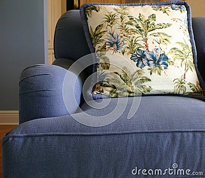 Blue sofa Stock Photo