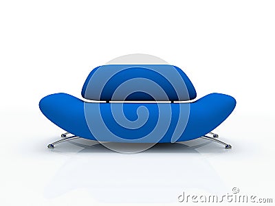 Blue sofa on white background insulated Stock Photo