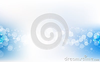 Blue Soft Pastel Bokeh Pale White Abstract Background Vector Vector Illustration