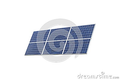 Blue Solar panel isolated on white background. Solar panels pattern for sustainable energy. Renewable solar energy. Alternative en Stock Photo